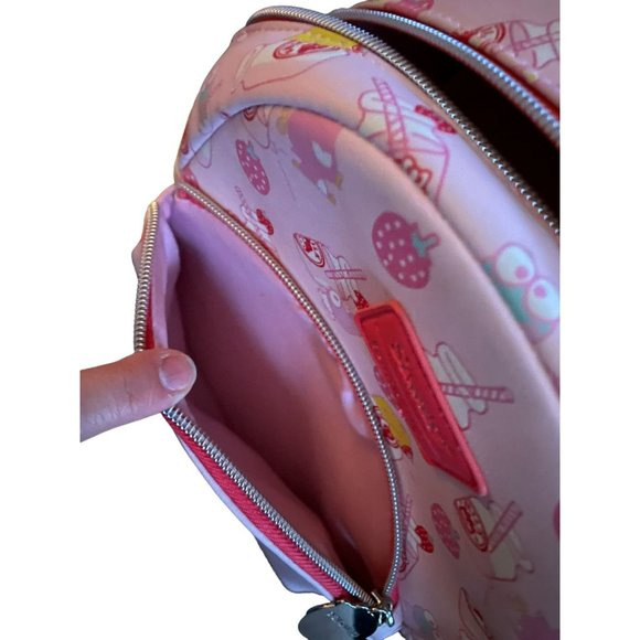 Loungefly Sanrio Hello Kitty Strawberry Milk Pink Mini Backpack - Picture 5 of 7
